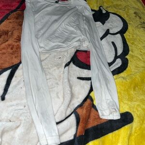 White Long Sleeve Crop Top